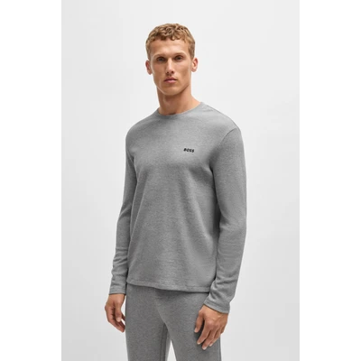 Abbildung von BOSS Waffle Nachtwäsche Shirt, Herren, Größe: XL, Grey three