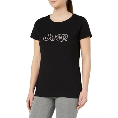 Abbildung von JEEP O102926 B000 J Damen T Shirt Outline Großer Aufdruck J23W Black XL