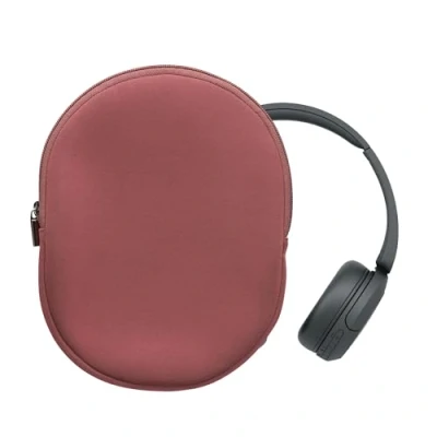 Abbildung von kwmobile Hülle kompatibel mit Sony WH CH520 / CH510 Neopren Tasche Case für Headset aus robustem Stoff Dark Rose