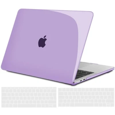 Abbildung von TECOOL Hülle für MacBook Pro 13 Zoll M2 2022, M1 2020 2016, A2338 A2289 A2251 A2159 A1989 A1706 A1708, Ultradünne Schutzhülle Hartschale Case u. EU Tastaturschutz, Kristallviolett