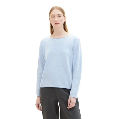 Abbildung von TOM Tailor MIT STRUKTUR Strickpullover, Damen, Größe: 44, Blue structure
