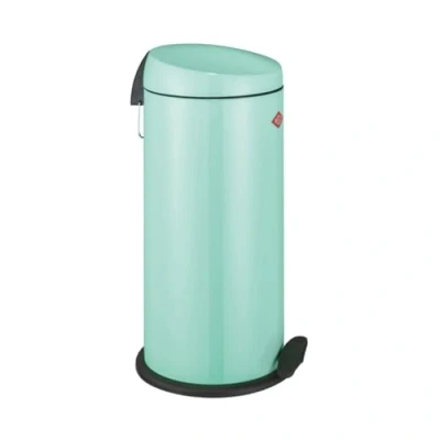Abbildung von Wesco klassischer Tretabfallsammler CAPBOY MAXI in der Farbe mint, pulverbeschichtetes Stahlblech, Metalleinsatz aus 22 Liter Volumen, Kunststoff Fußtritt