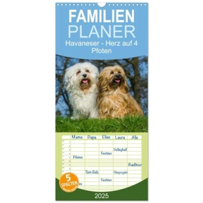 Abbildung von Familienplaner 2025 Havaneser Herz auf 4 Pfoten mit 5 Spalten (Wandkalender, 21 cm x 45 cm), CALVENDO