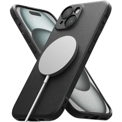 Abbildung von Ringke Magnetic Case Kompatibel mit iPhone 15 Plus Hülle 6,7 Zoll MagSafe [Onyx Magnetic] Kameraschutz und Verbesserte Griffigkeit TPU Magnetische Laden Handyhülle Black