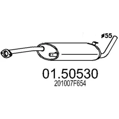 Abbildung von MTS 01.50530 Mittelschalldämpfer 1250 NISSAN: TERRANO 2