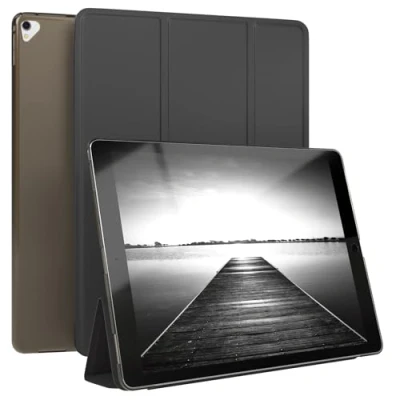 Abbildung von EAZY Case Schutzhülle mit Stifthalter für iPad Pro 12,9&quot; (2015/2017) Hülle Smart Cover Tablet Smartcase zum Aufstellen Klapphülle Standfunktion Sleep Wake Up Funktion Tasche Schwarz