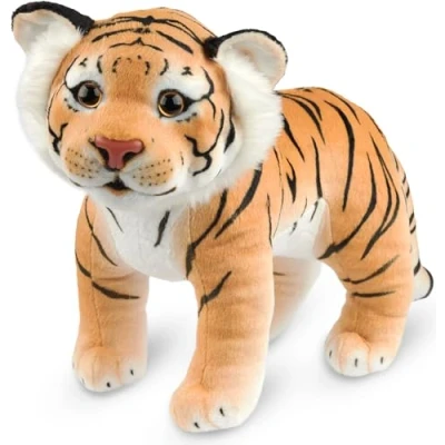 Abbildung von BRUBAKER Tiger Kuscheltier 30 cm Stofftier Baby Plüschtier Raubkatze Stehend Kinder Plüsch Spielzeug Braun