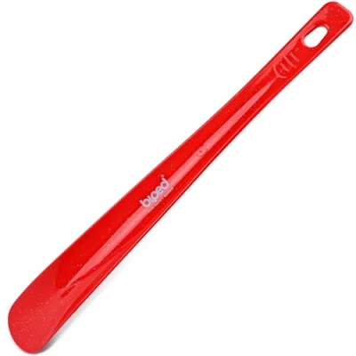 Abbildung von Die Schuhanzieher Schuhlöffel aus Kunststoff 35 cm mit Lochung zum Aufhängen z1555 (rot)