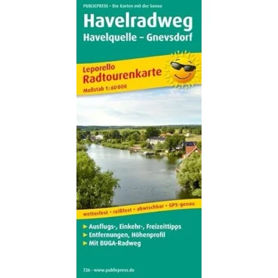 Abbildung von Havelradweg, Von der Quelle bis zur Mündung: Leporello Radtourenkarte mit Ausflugszielen, Einkehr &amp; Freizeittipps, wetterfest, reißfest, abwischbar, ... 1:60000 (Leporello Radtourenkarte: LEP RK)