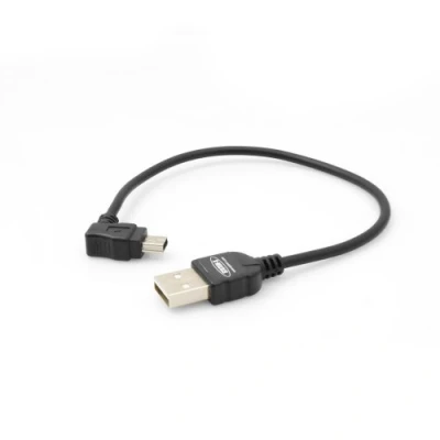 Abbildung von System S Mini USB Kabel Datenkabel Ladekabel mit 90 Winkelstecker Grad Links gewinkelt 20 cm