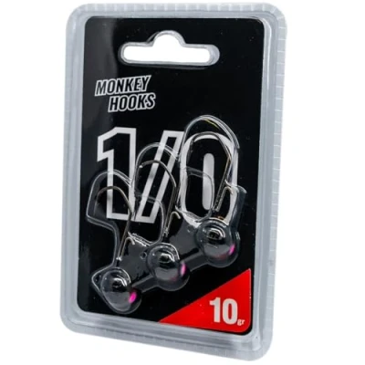 Abbildung von Monkey Lures Hook 1/0 Black 10g Jigkopf (3 Stück)