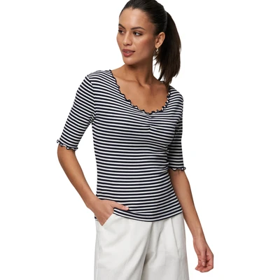 Abbildung von zero Streifen Tshirt print, Damen, Größe: 34, Dark bluewhite