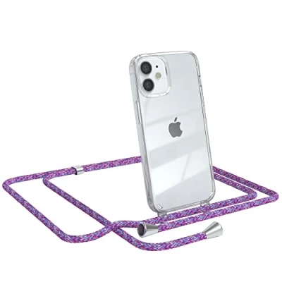 Abbildung von EAZY CASE Handykette kompatibel mit iPhone 12 Mini Handyhülle Umhängeband, Handykordel Schutzhülle, Silikonhülle, Hülle Band, Stylische Kette für Smartphone, Unicorn