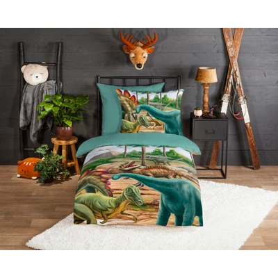 Abbildung von good morning Kinderbettwäsche &quot;Prehistory Dinos&quot;, (2 tlg.), 100% Baumwolle/ Flanell (Biber)