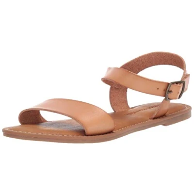 Abbildung von Amazon Essentials Damen Sandale mit Zwei Riemen und Schnalle, Natürlich, 38.5 EU