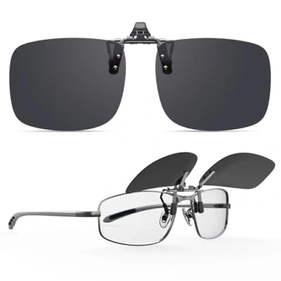 Abbildung von Goiteia Polarisierte Sonnenbrille zum Aufklipsen über Korrekturbrillen für Männer und Frauen Einfaches Auf Absetzen mit einer Hand Verbesserte Gläser ohne Blaulicht