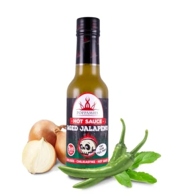 Abbildung von Poppamies Aged Jalapeno Hot Chili Sauce glutenfrei, laktosefrei, vegan, würzig: 3/10, 150 ml
