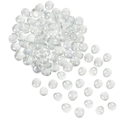 Abbildung von BELLE VOUS Klare Glassteine Deko 2,25kg 18mm Flache Steine Steinchen Glas Nuggets für Hochzeiten/Party Tische, Vase und Aquarium Muggelsteine Weisse Flach