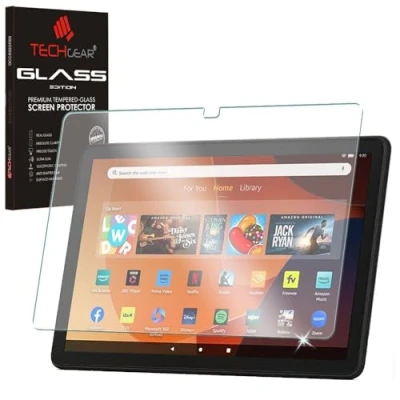 Abbildung von TECHGEAR Blendfreie Displayschutzfolie für alle Amazon Fire HD 10 Zoll / Kinder Tablets (2023/13. Generation), mattes Glas, aus gehärtetem 2,5D, 9H, kratzfest