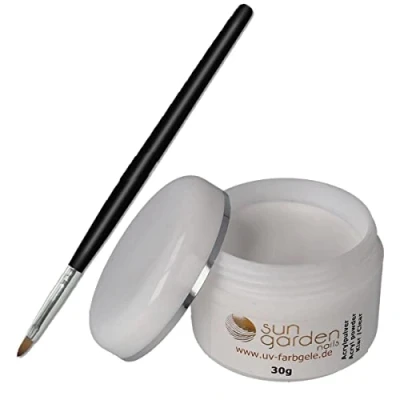 Abbildung von Sun Garden Nails Acryl Pulver klar 30g inkl.Acrylpinsel Powder Nail Design Set für Fingernägel…