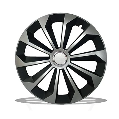 Abbildung von 4er SET Radkappen Radblenden Radzierblenden FAME SCHWARZ / SILBER Größe UNIVERSAL (16 ZOLL)