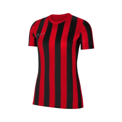 Abbildung von Nike Performance Division IV Striped Kurzarm FußballTrikot, Damen, Größe: Medium, Rotschwarzweiss