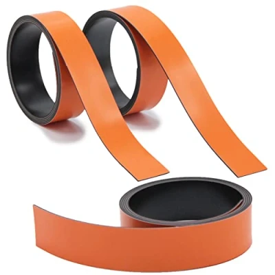 Abbildung von 3x Magnet Streifen Orange ca. 2 cm x 1 m Magnetband zum markieren einteilen auf Whiteboards Lager Regale Kalender einfach zurechtschneiden Etiketten mag255