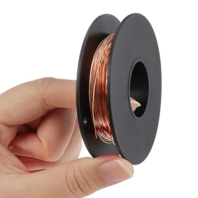 Abbildung von KWOKWEI Kupferdraht, 0,6 mm x 100M Kupferlackdraht, 99,9% Reiner Kupferdrahtspule T2 Magnetdraht für Elektrotechnik, Handwerk, Schweißen and DIY