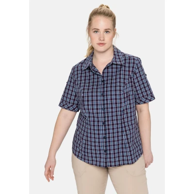 Abbildung von Sheego Funktions Hemdbluse, Damen, Größe: 40, Marine