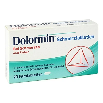 Abbildung von Dolormin Schmerztabletten mit 200 mg Ibuprofen 20 St