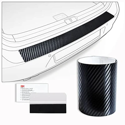 Abbildung von tuning art FL190 Ladekantenschutz Folie mit Rakel passend für Nissan Qashqai 3 J12 2021 , Farbe:Carbon Look