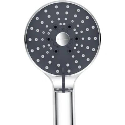 Abbildung von YEAUPE PRO Duschkopf, Hochdruck, 6 Strahlmodi, rund, groß (Φ100 mm), universelle G1/2 Anschlüsse, Regen Badezimmer Handbrause für elektrische Duschköpfe, Silikon Panel, Schwarz