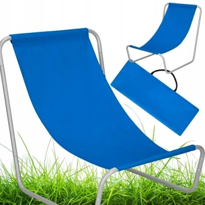 Abbildung von Pullmer Strandliege, Liegestuhl, Garteliege, Belastbar bis 100 kg, Strandstuhl mit Tragetasche für Garten Tarasse Strand Camping (Hellblau)