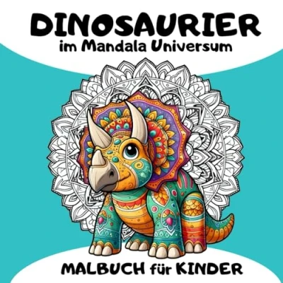 Abbildung von Dinosaurier im Mandala Universum: Dino Malbuch für Kinder ab 4 Jahren