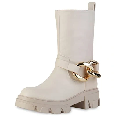 Abbildung von VAN HILL 837957 KY 21032 Damen Stiefeletten Plateaustiefelette Bequeme Schuhe