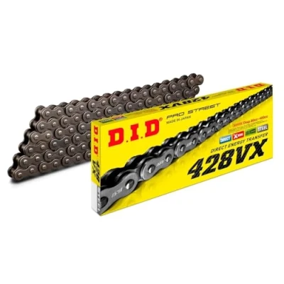 Abbildung von DID Kette 428 VX, 130 Glieder (X Ring gold), offen mit Clipschloss