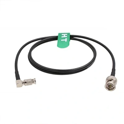 Abbildung von HangTon 6G SDI Videokabel mit hoher Dichte für Blackmagic Video Assist 4K 5&quot; Monitor DJI Lightbridge 2, rechtwinkliges HD Mikro BNC auf Stecker 1m