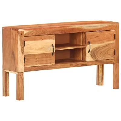 Abbildung von vidaXL Akazienholz Massiv Sideboard mit 2 Türen Fächern Kommode Mehrzweckschrank Beistellschrank Schrank Standschrank Anrichte 116x30x66cm