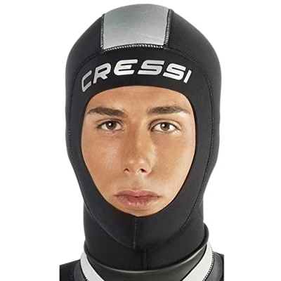 Abbildung von Cressi Hood Unisex Kopfhaube 3mm Neopren, Schwarz, S/2
