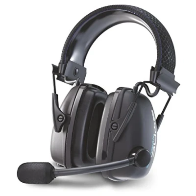Abbildung von Howard Leight by Honeywell 1034510 Stereo Ohrenschützer mit Audioeingang, nicht dielektrisch, USB Ladeanschluss, Boom Mikrofon Windsack, Schwarz, SNR 32 dB (1 Stück)