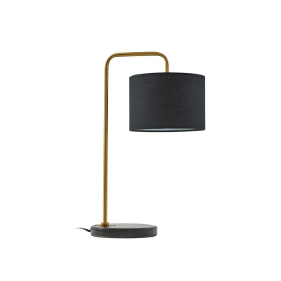 Abbildung von Lindby Tischleuchte Hillary, schwarz/gold, Marmor, 49 cm