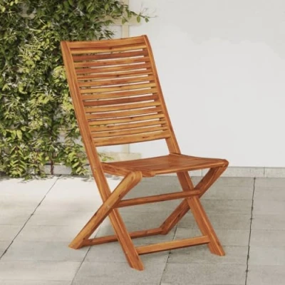 Abbildung von vidaXL Gartenstühle 2 STK., Gartenstuhl Klappbar mit Latten Design, Gartensessel Stuhl für Garten Balkon Terrasse, Sessel Stuhlset Gartenmöbel, Massivholz Akazie