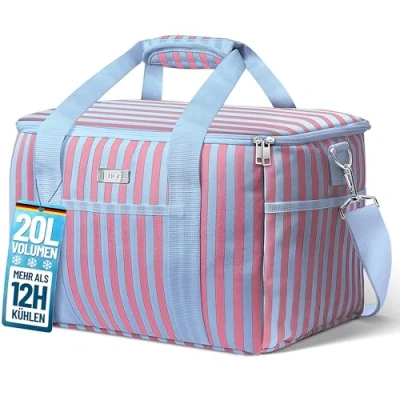 Abbildung von HOEL Kühltasche faltbar 20L Isolierte Thermotasche Lunchtasche wasserdicht &amp; auslaufsicher Isoliertasche für Auto Einkaufen Picknicktasche Lunch Bag Lunchbag