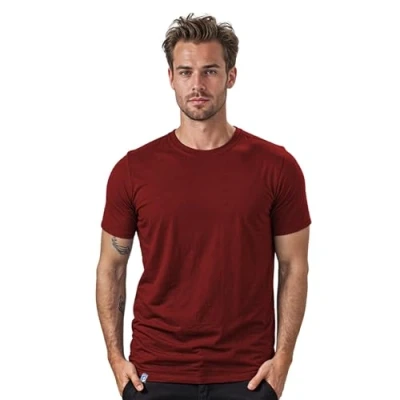 Abbildung von ALPIN LOACKER Merino Shirt Herren Premium Tshirt Kurzarm I Thermo Oberteil Männer und Funktionsshirt für Outdoor Unterwäsche Herren, Rot XL