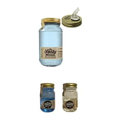 Abbildung von Ole Smoky Moonshine Blue Flame (128 proof) im 0,5 Liter Glas plus Minis und Ausgießer