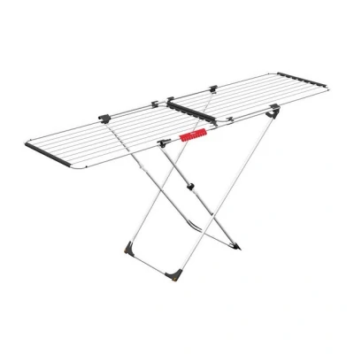 Abbildung von Vileda Doble Wäscheständer ausziehbar, 22m Trockenlänge, 61 x 19,5 130,5 cm, Weiß