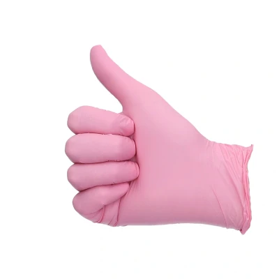 Abbildung von Abena Handschuhe aus Nitril, rosa, puderfrei