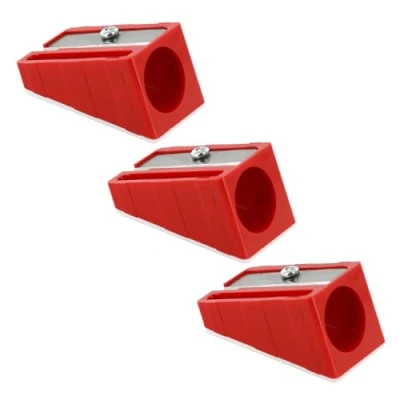 Abbildung von KUM AZ105.01.16 R Anspitzer bis 17 mm Stifte, rot, Spezialanspitzer 100 70, 3er Multipack, Spitzer für dicke Stifte