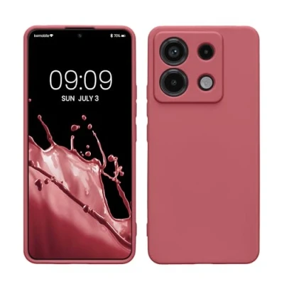 Abbildung von kwmobile Handyhülle kompatibel mit Xiaomi Redmi Note 13 Pro 5G / Poco X6 Hülle Handy Case aus weichem Silikon in Dark Rose