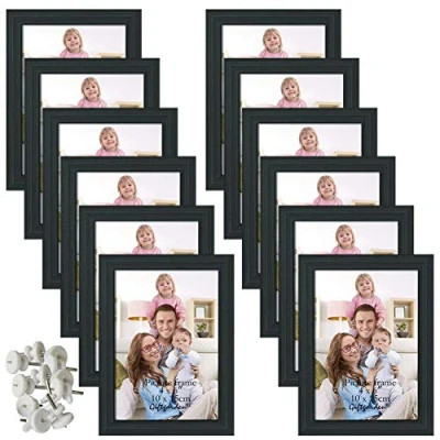 Abbildung von Giftgarden 12 Stück Bilderrahmen Set 10x15 cm für 15x10 Fotos und Bilder, Schwarz Fotorahmen Collage, Wand oder Tischaufsteller Geschenk Freund